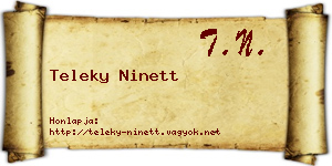 Teleky Ninett névjegykártya